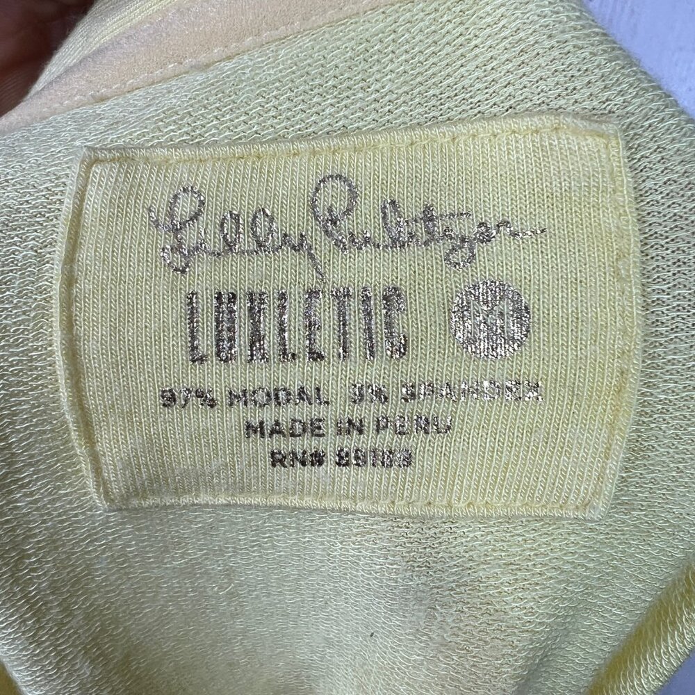 Lilly Pulitzer Luxletic‎ Peruvian Yellow Pop-over Sweatshirt Women's Size Medium - Picture 4 of 9